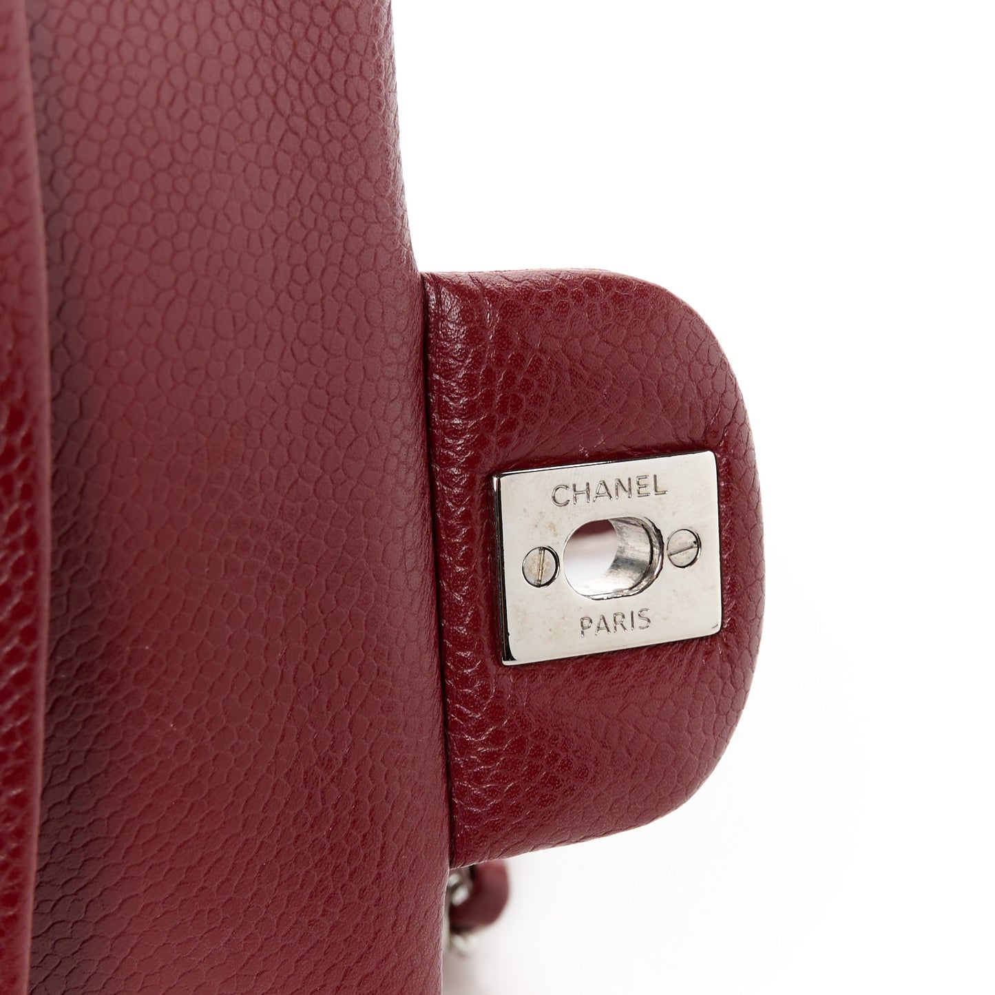 Caviar Quilted Medium Double Flap Red