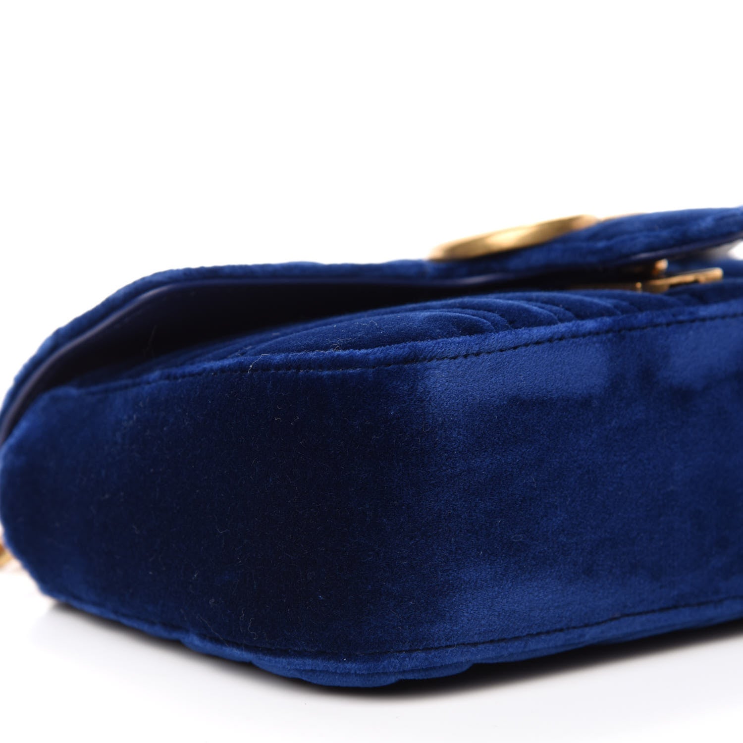 Gucci Velvet Matelasse Mini GG Marmont Shoulder Bag Cobalt Blue 6 of 10