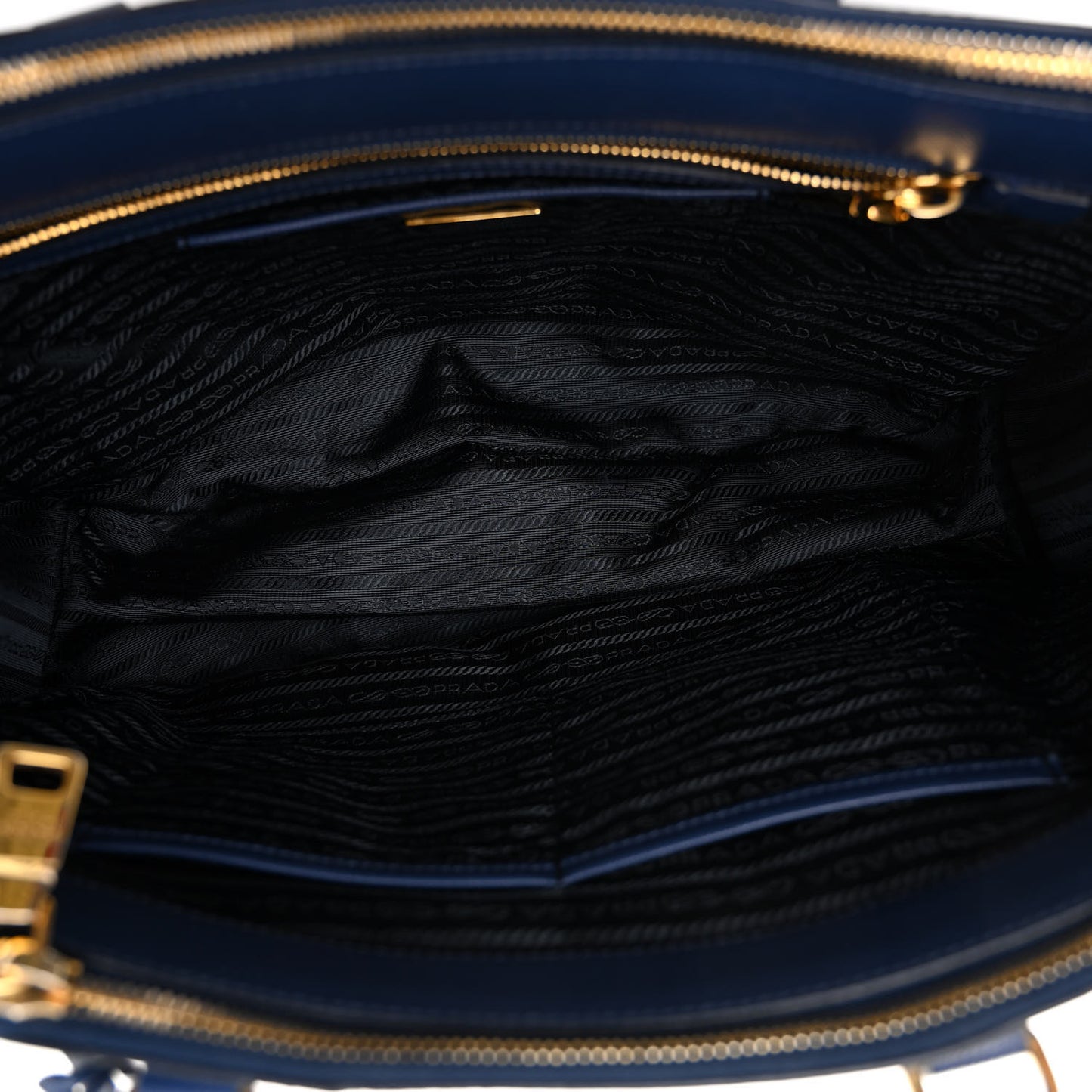 Saffiano Lux Large Galleria Double Zip Tote Bluette
