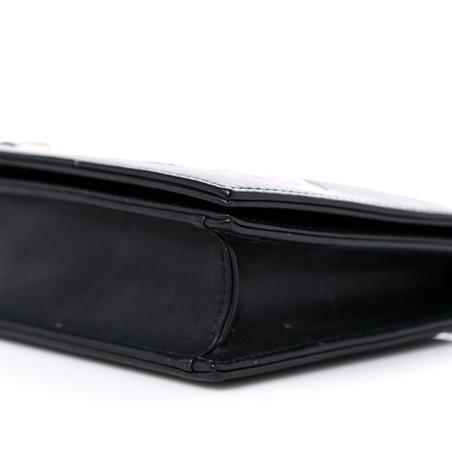 Calfskin Paradise Diorama Croisiere Chain Wallet Black