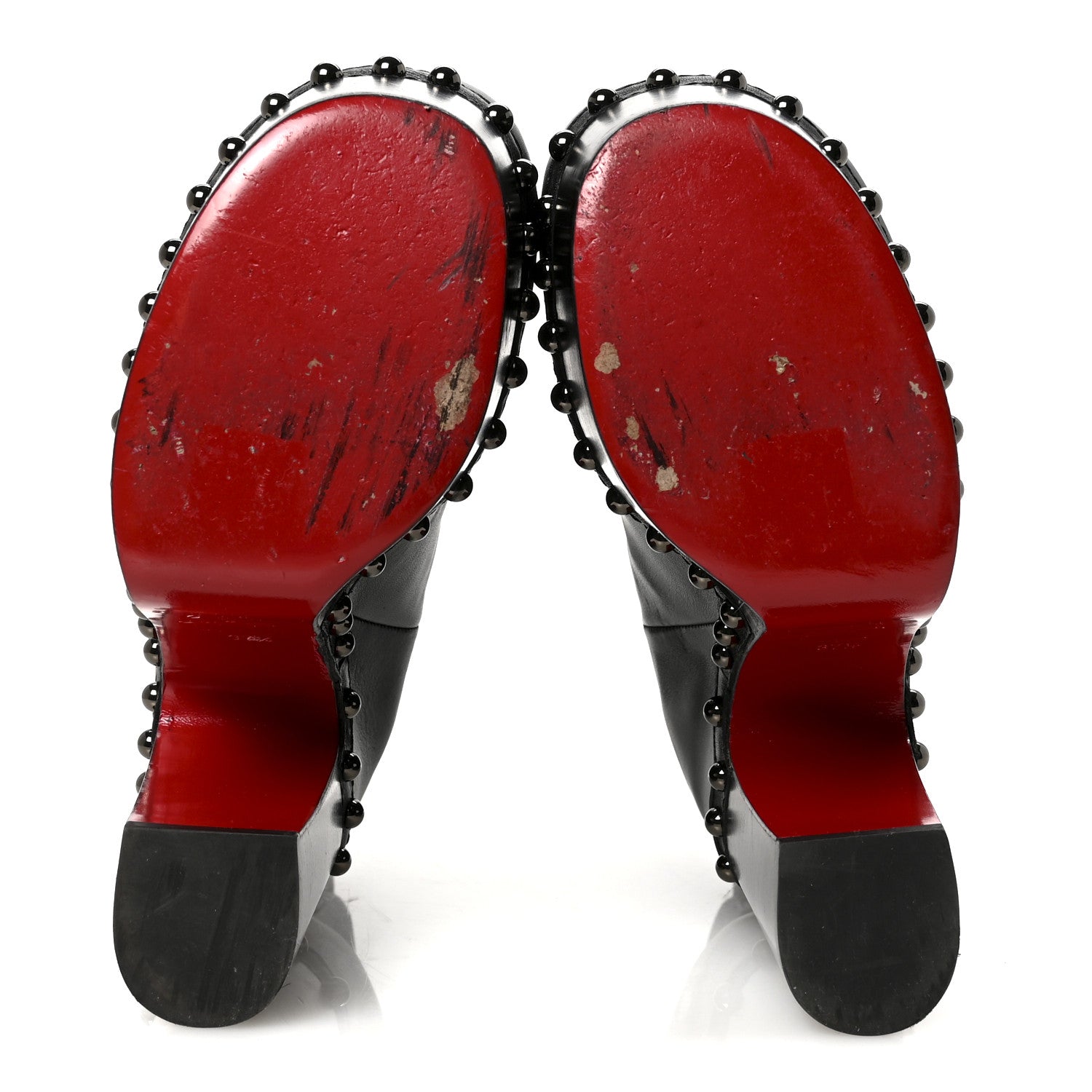 Christian Louboutin Calfskin Studded Joan 130 Booties 37.5 Black 6 of 8