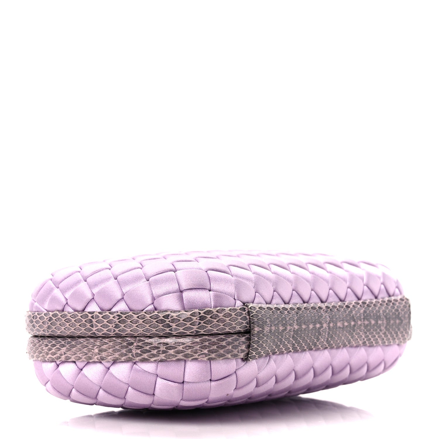 Bottega Veneta Satin Intreccio Impero Ayers Knot Clutch Lilac 4 of 9