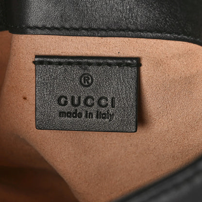 Gucci Calfskin Matelasse Super Mini GG Marmont Shoulder Bag Black 6 of 11