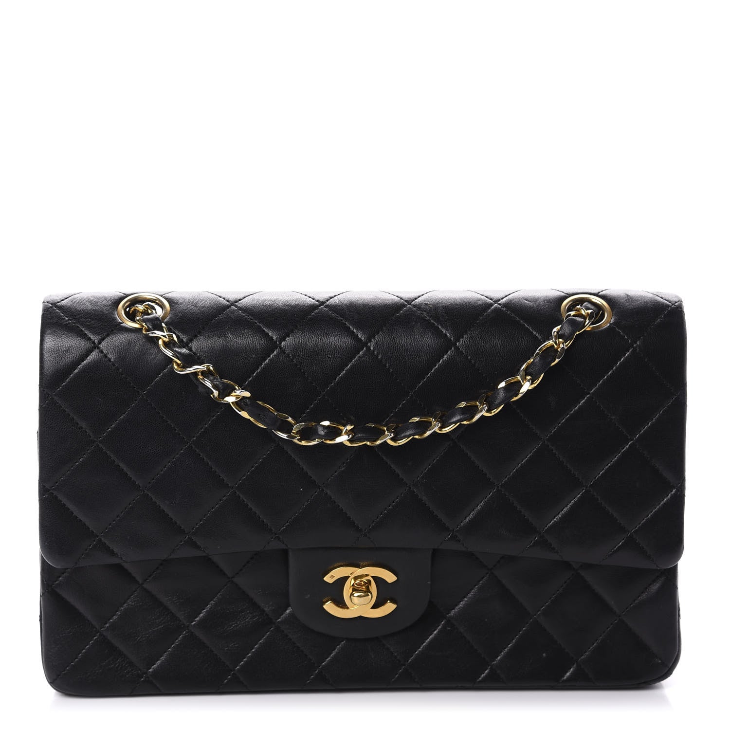 Chanel Lambskin Quilted Medium Double Flap Black 1 of 13
