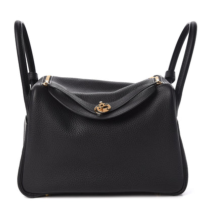 Hermes Taurillon Clemence Lindy 30 Black 1 of 10