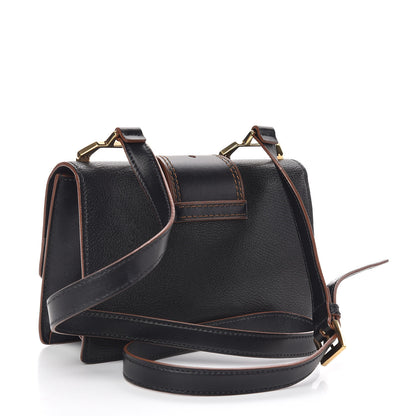 Miu Miu Goatskin Madras Soft Calf Crystal Embellished Shoulder Bag Black 3 of 16
