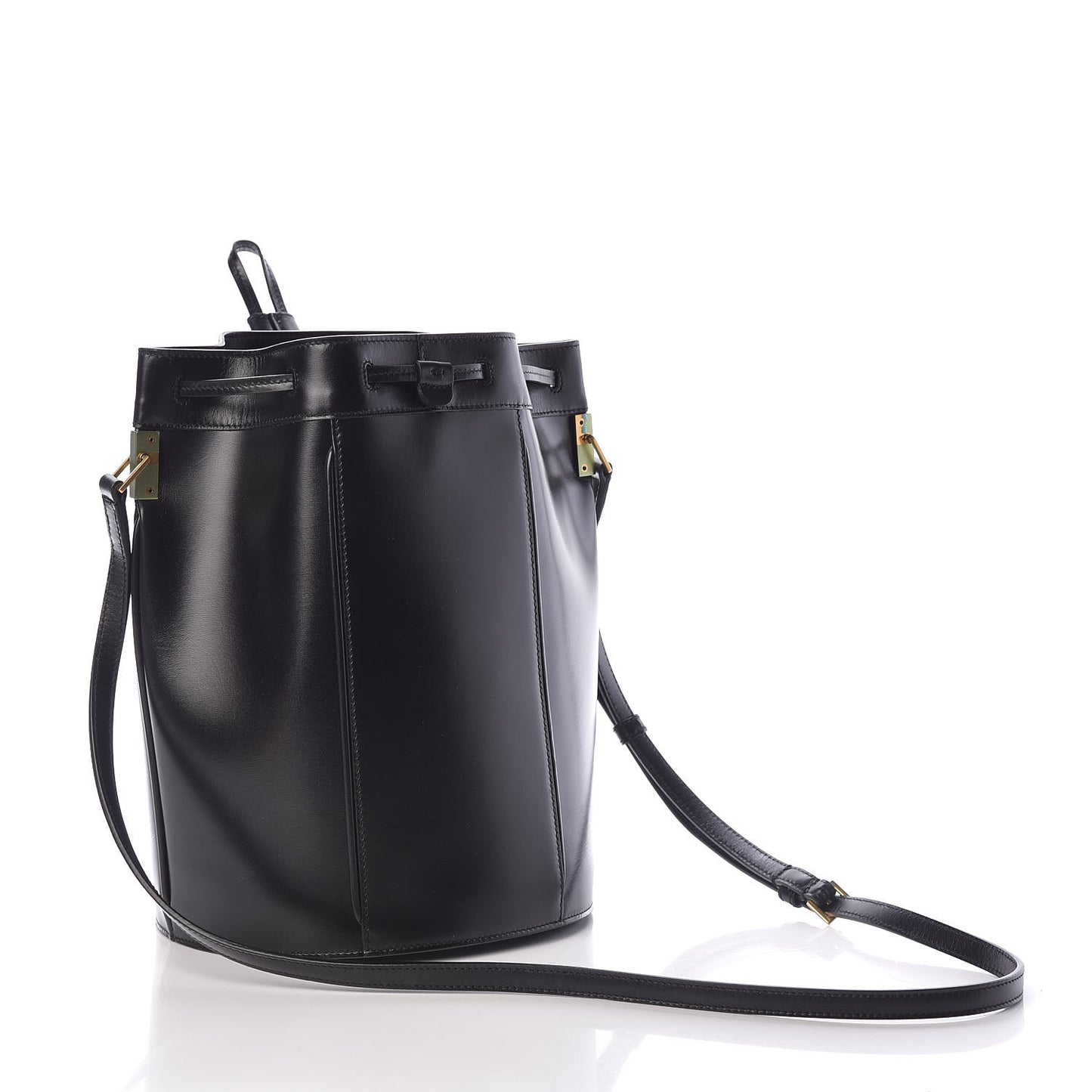 Smooth Calfskin Medium Talitha Bucket Bag Black