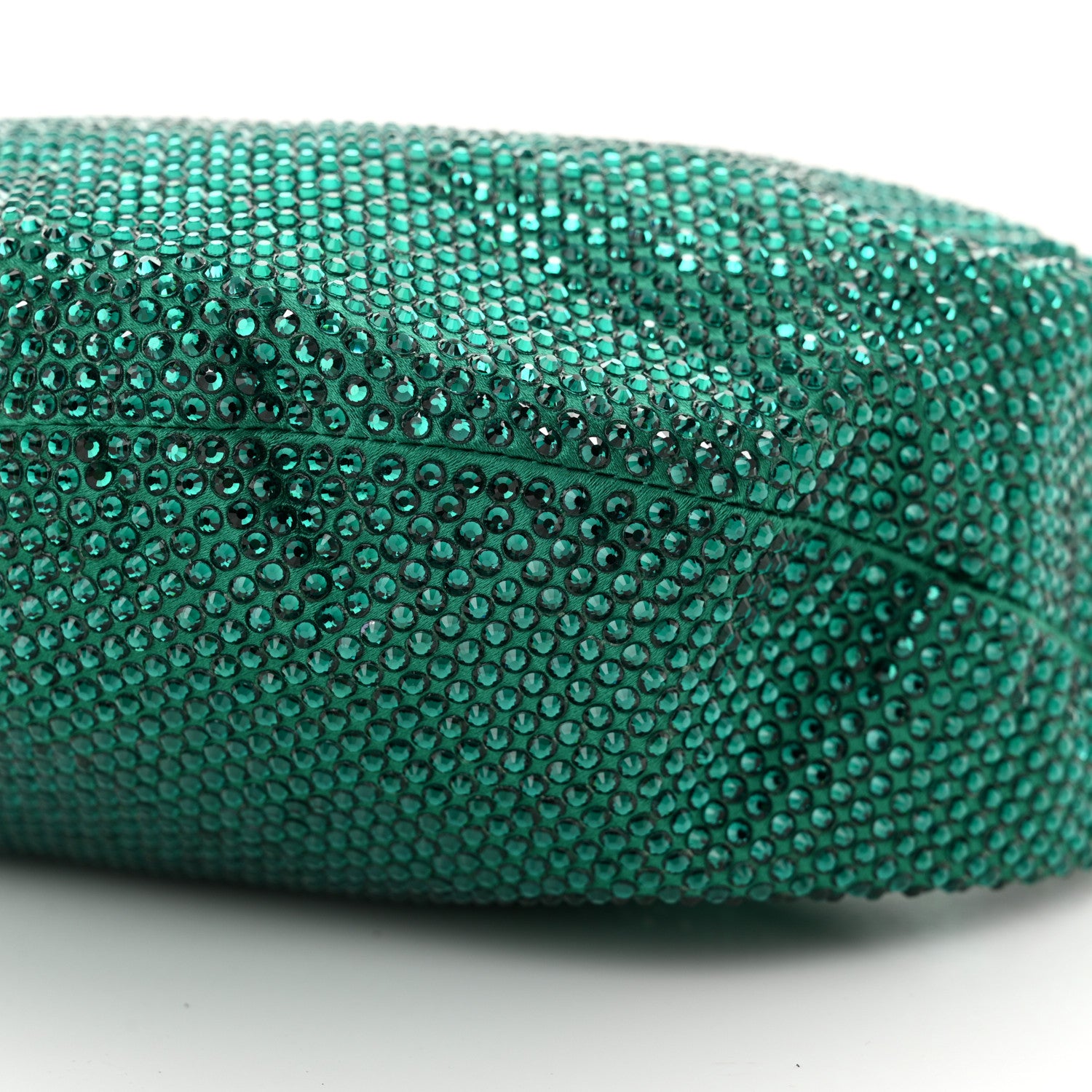 Bottega Veneta Crystal Embellished Satin Mini Hotfix Jodie Emerald 10 of 10