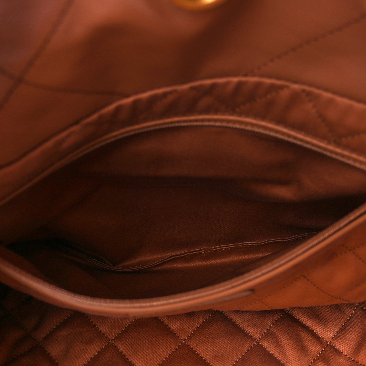 Chanel Shiny Calfskin Quilted Small Chanel 22 Camel 7 of 13