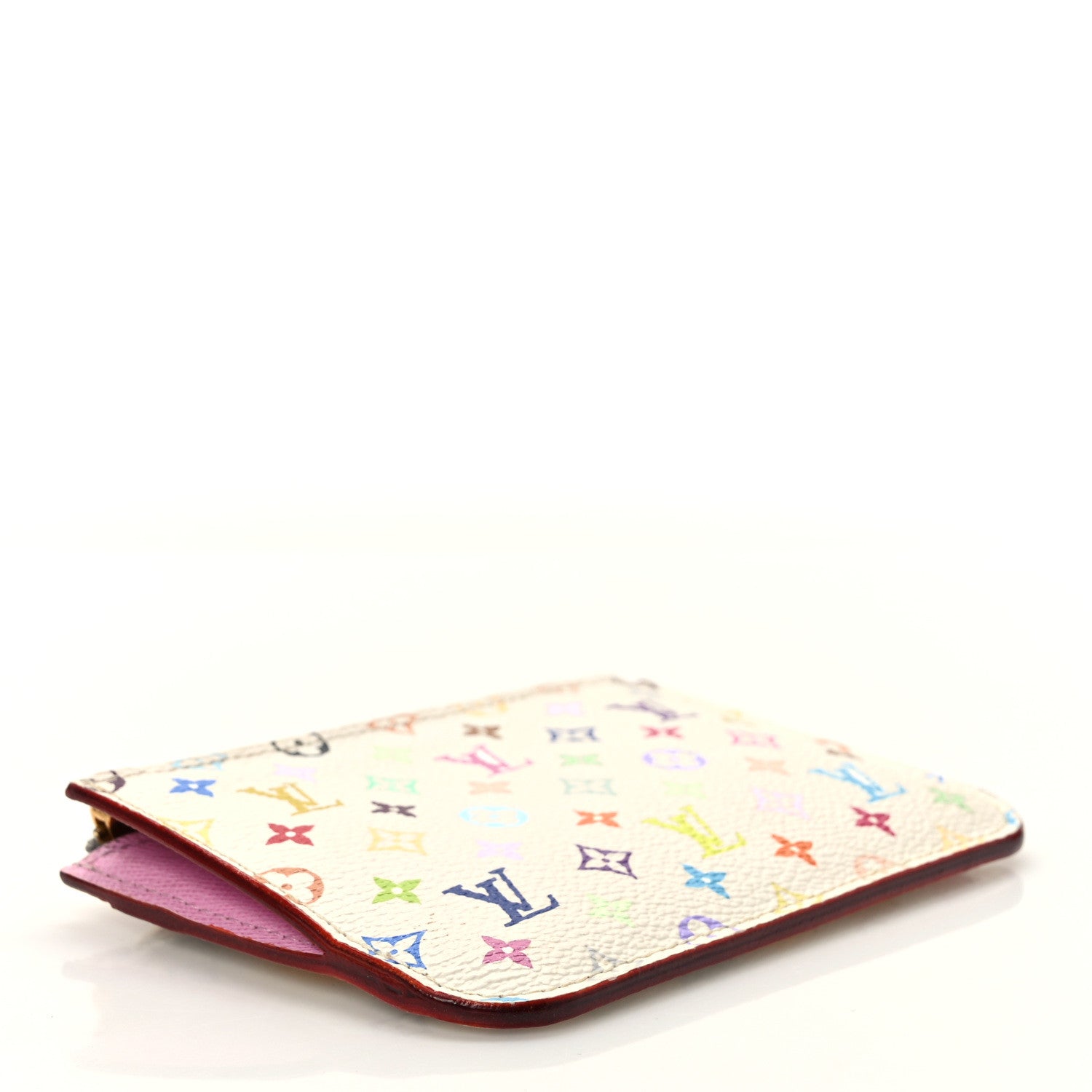 Louis Vuitton Monogram Multicolor Key Pouch White Litchi 4 of 7