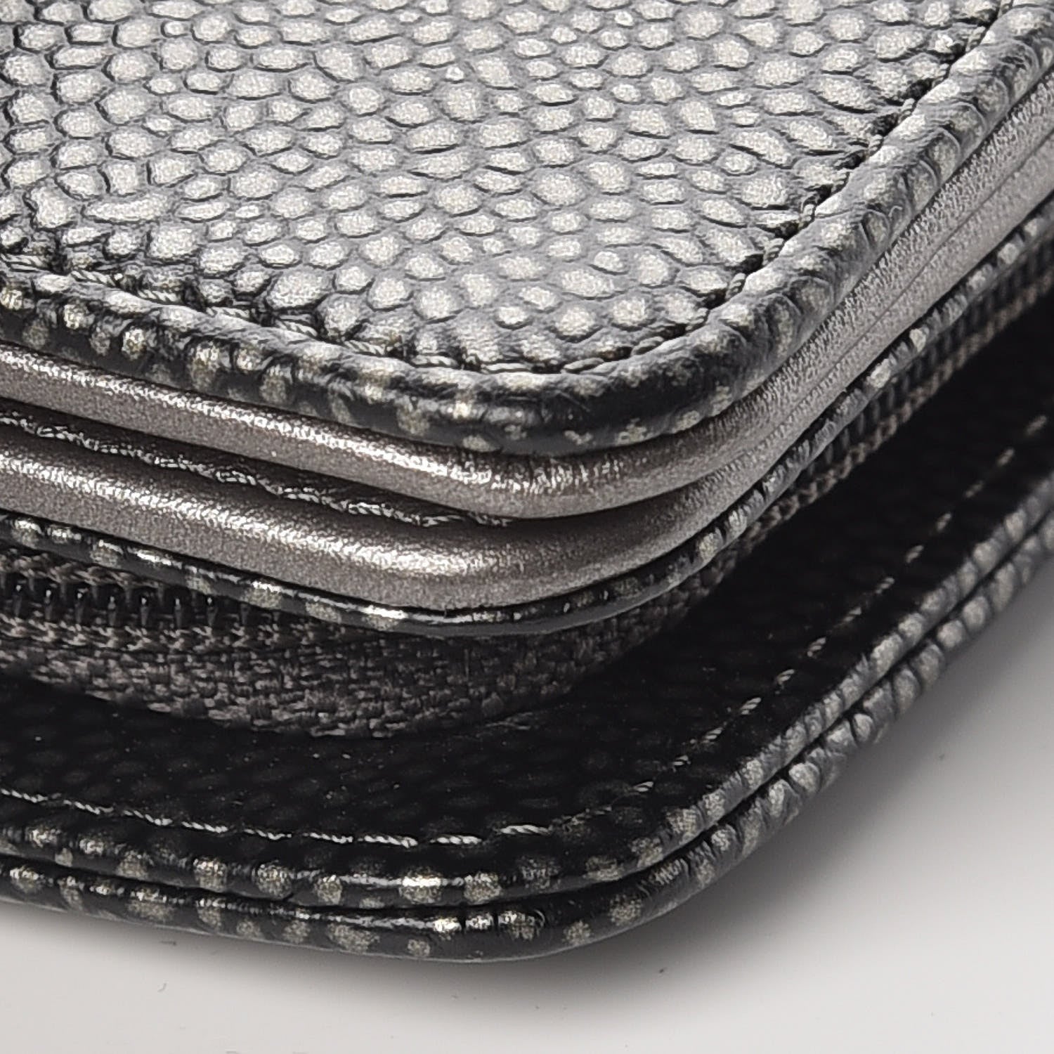 Chanel Caviar Timeless CC Zipped Pocket Wallet Dark Silver 7 of 13