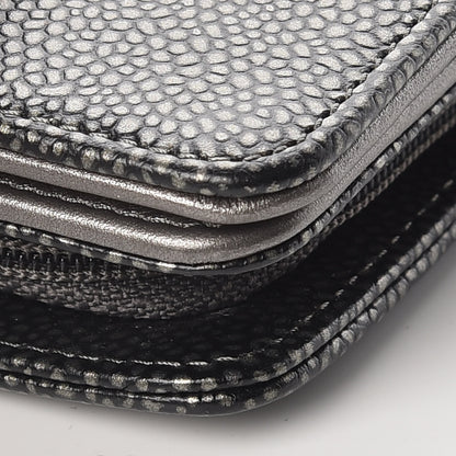 Chanel Caviar Timeless CC Zipped Pocket Wallet Dark Silver 7 of 13