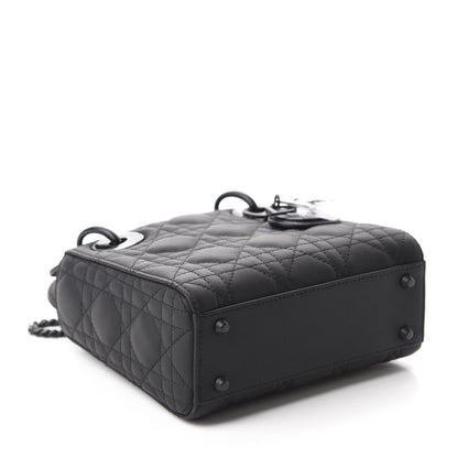 Christian Dior Ultra Matte Calfskin Cannage Mini Lady Dior Black 4 of 11