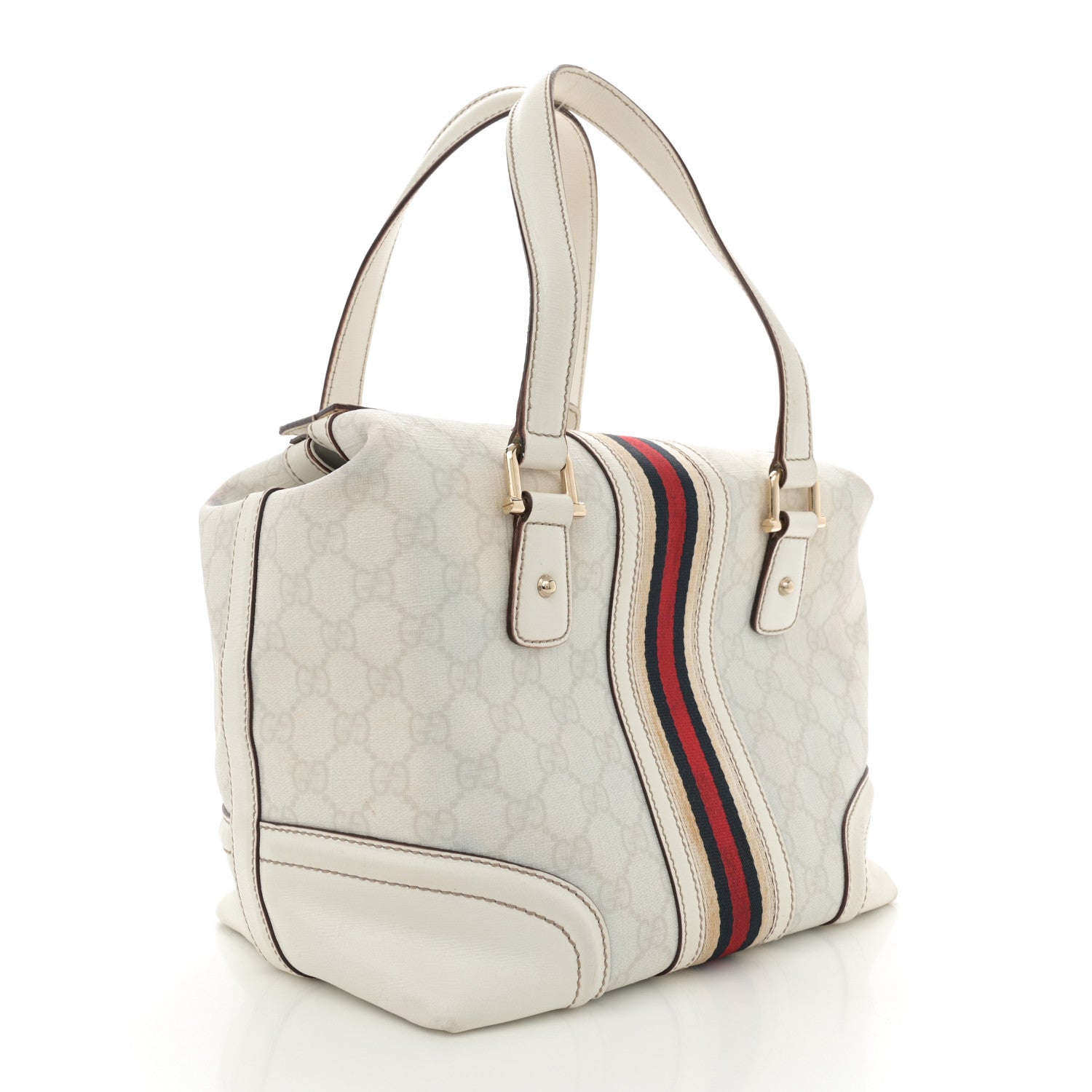 Gucci Monogram Web Treasure Boston Tote Ivory 3 of 15