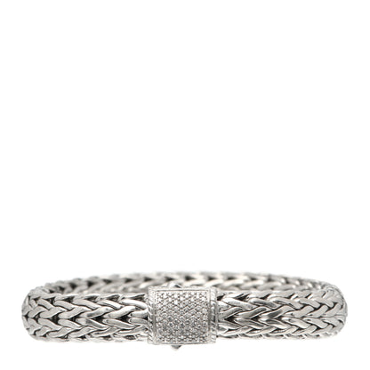 John Hardy Sterling Silver Diamond 11mm Classic Chain Bracelet 1 of 5