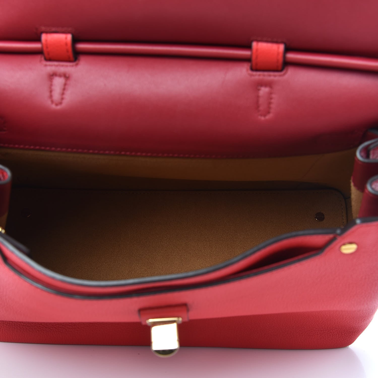MCM Grained Calfskin Large Milla Convertible Backpack Ruby Red 4 of 8
