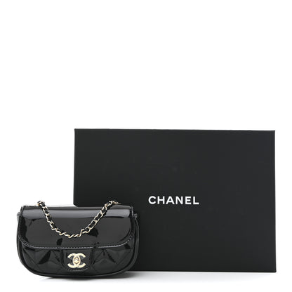 Chanel Patent Calfskin Quilted Mini Clutch Black 11 of 11