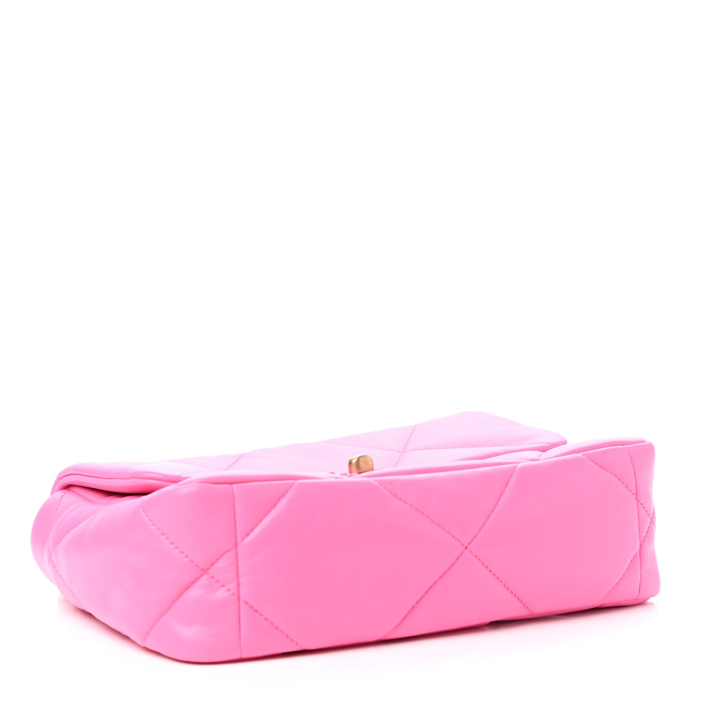 Shiny Lambskin Quilted Medium Chanel 19 Flap Neon Pink