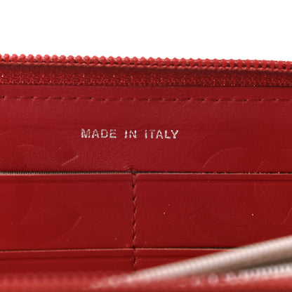 Chanel Calfskin Quilted Cambon Zip Around Organizer Wallet Red 7 of 14