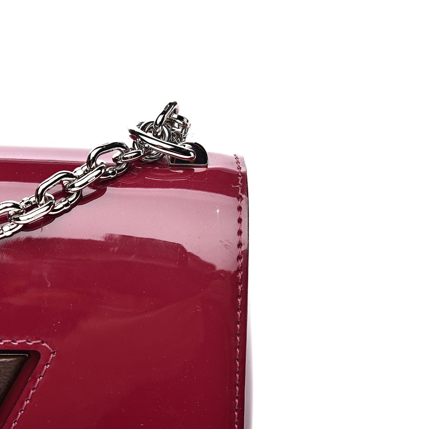 Patent Monogram Twist Shoulder Bag PM in Magenta