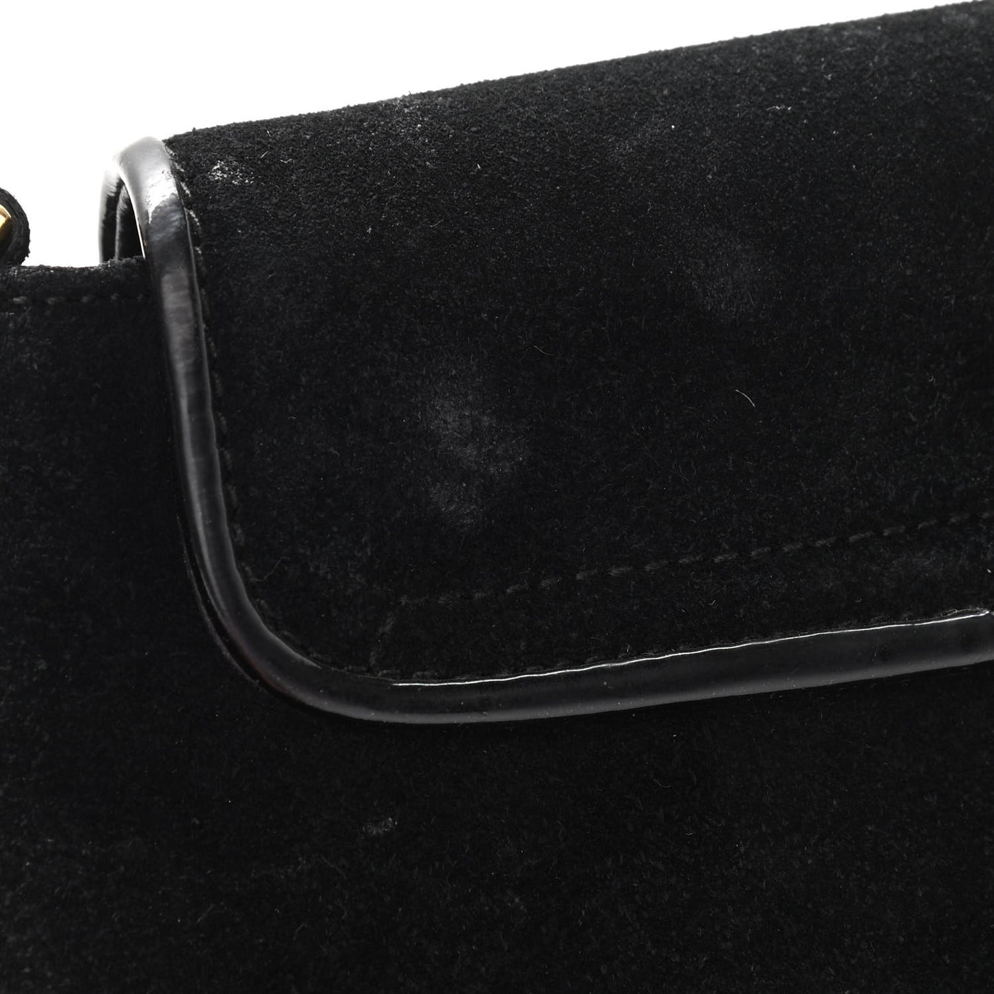 Suede Small 1973 Chain Shoulder Bag Black