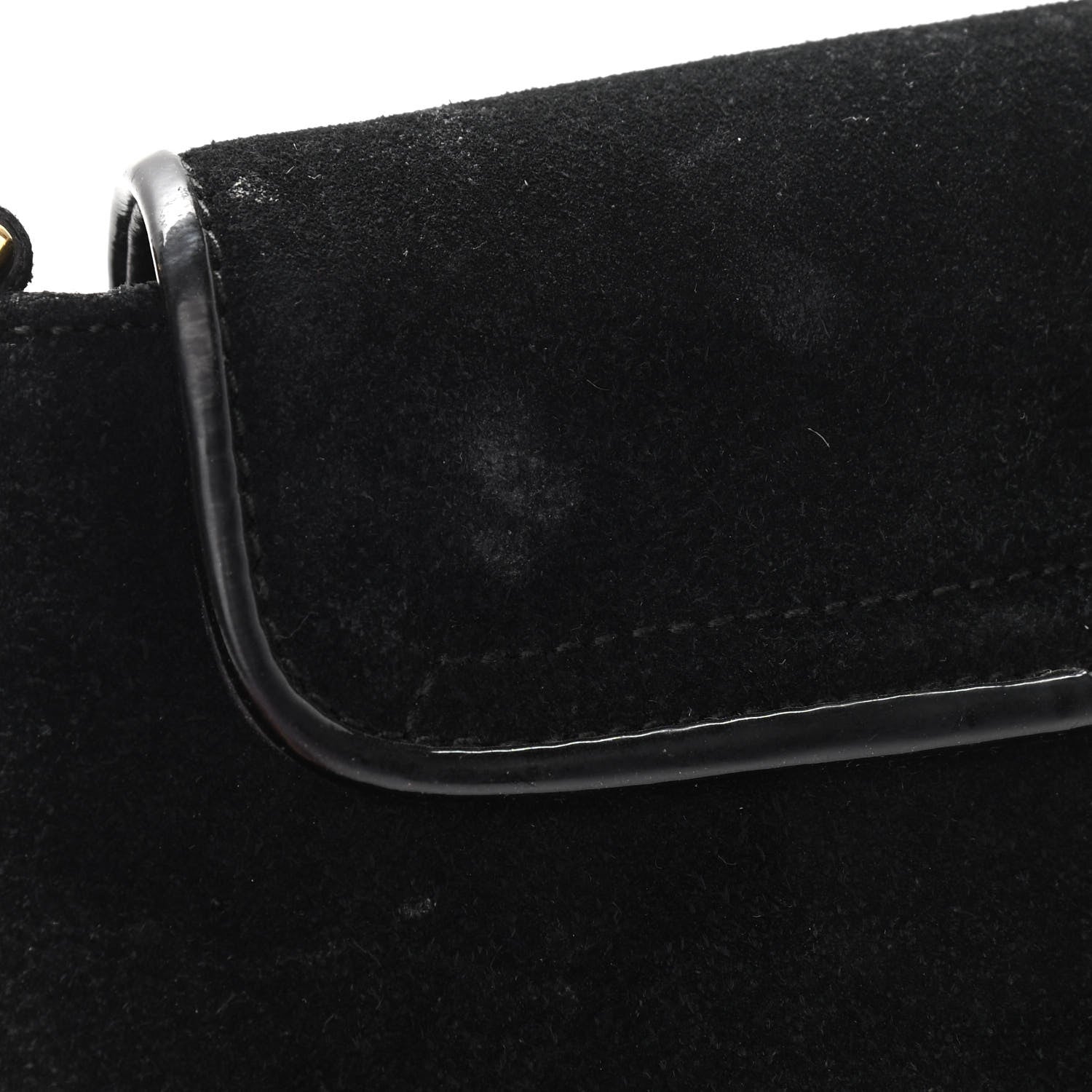Gucci Suede Small 1973 Chain Shoulder Bag Black 8 of 13