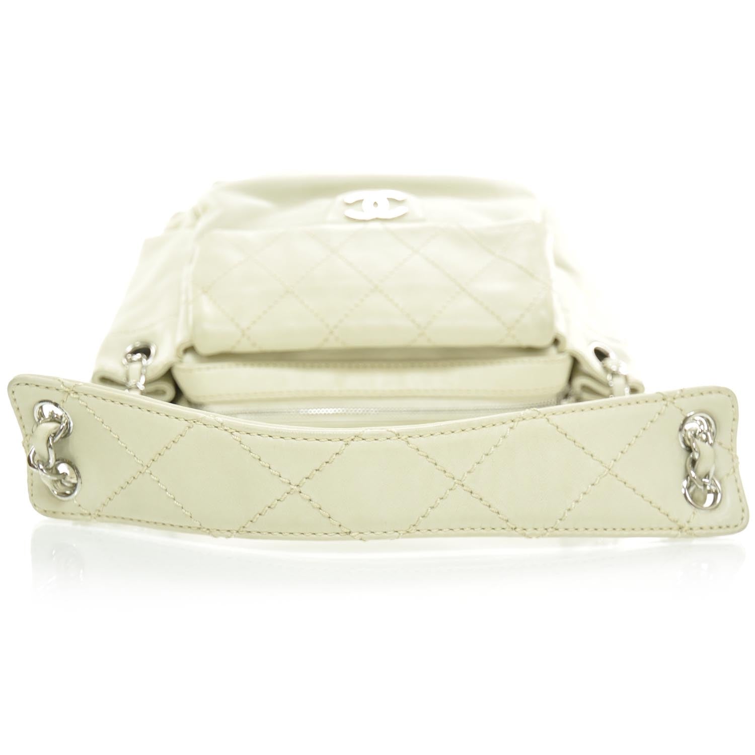Chanel Lambskin Quilted Shoulder Flap Bag Ivory 6 of 11