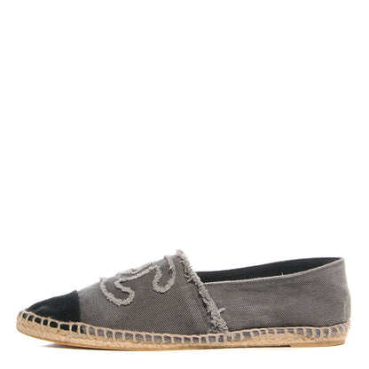 Chanel Toile CC Espadrilles 37 Grey Black 1 of 7