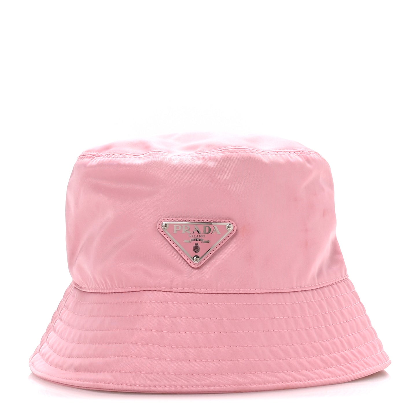 Re-Nylon Metal Triangle Logo Womens Bucket Hat M Rosa