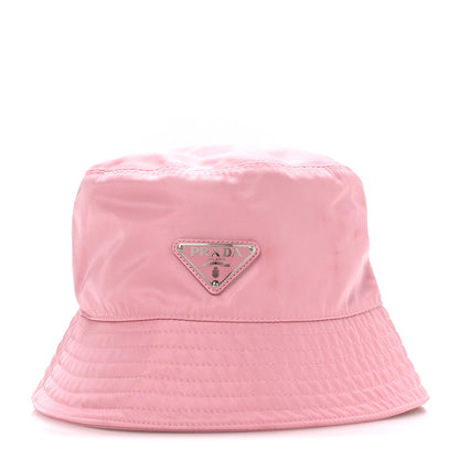 Prada Re-Nylon Metal Triangle Logo Womens Bucket Hat M Rosa 6 of 18