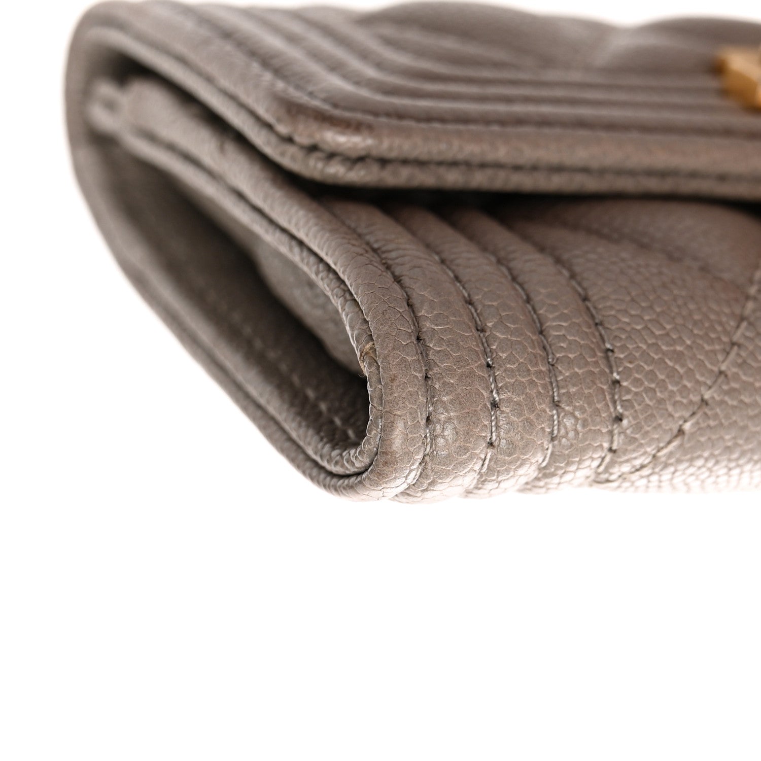 Chanel Caviar Quilted Boy Flap Card Holder Grey 13 of 14