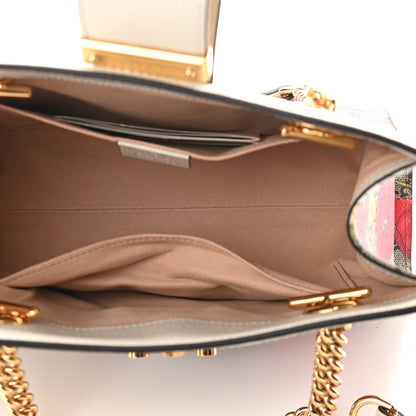 Gucci GG Supreme Monogram Flora Textured Calfskin Small Padlock Tote Beige Ebony Multicolor Mystic White 5 of 9