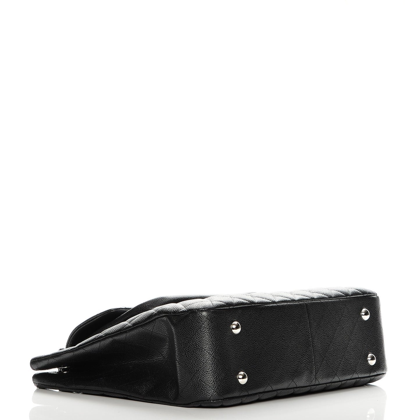Caviar Quilted Flap Tote Black