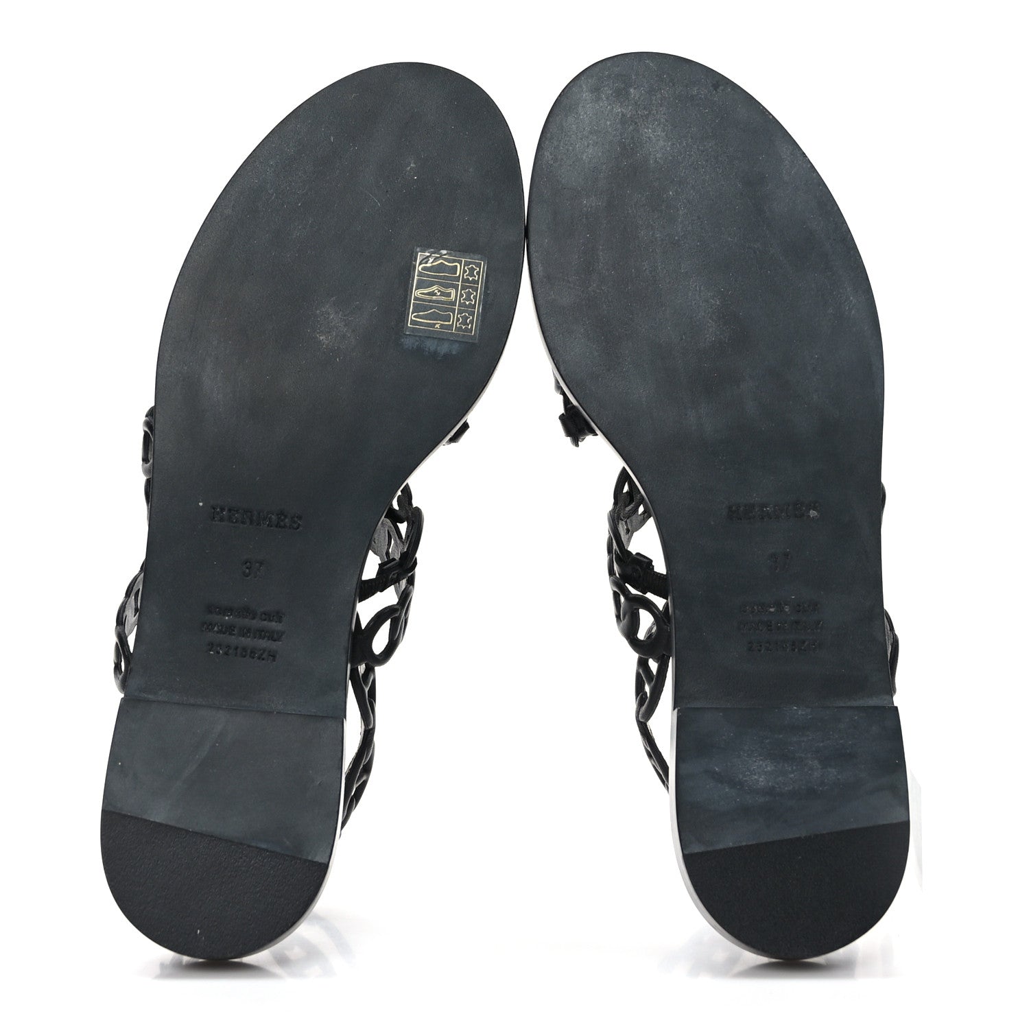 Hermes Calfskin Kalliste Sandals 37 Black 5 of 8