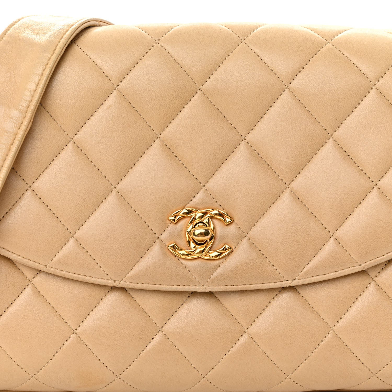 Chanel Lambskin Quilted Flap Shoulder Bag Beige 9 of 12