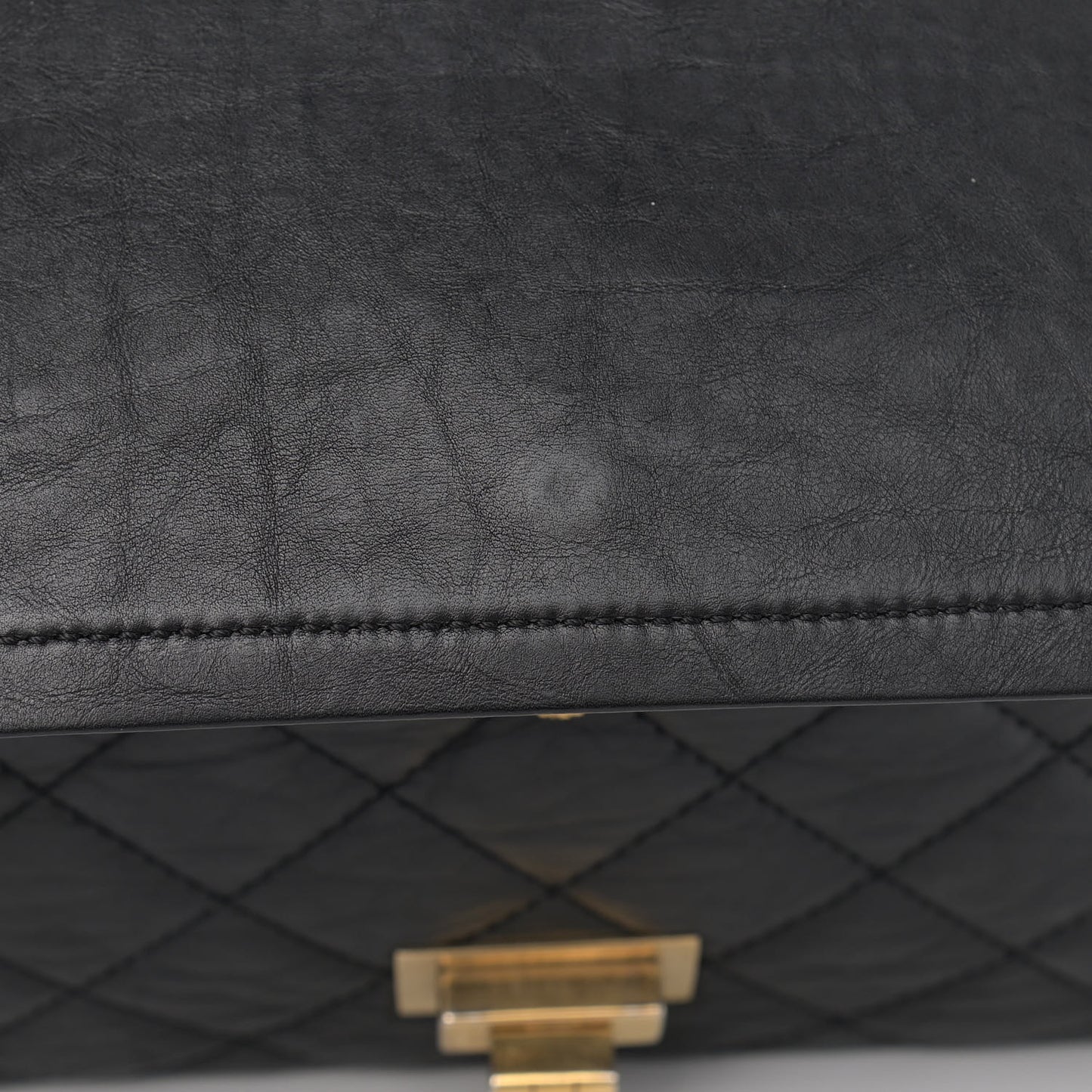 Aged Calfskin Quilted 2.55 Reissue 227 Flap Black