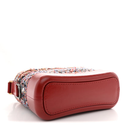Chanel Tweed Calfskin Small Gabrielle Hobo Red 4 of 10