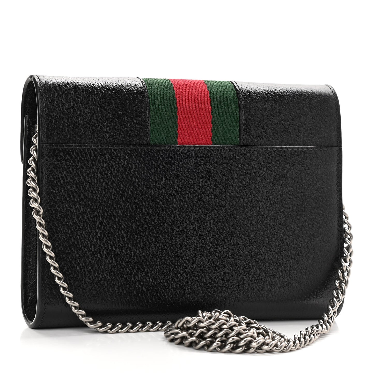 Calfskin Web Mini Dionysus Chain Wallet Black