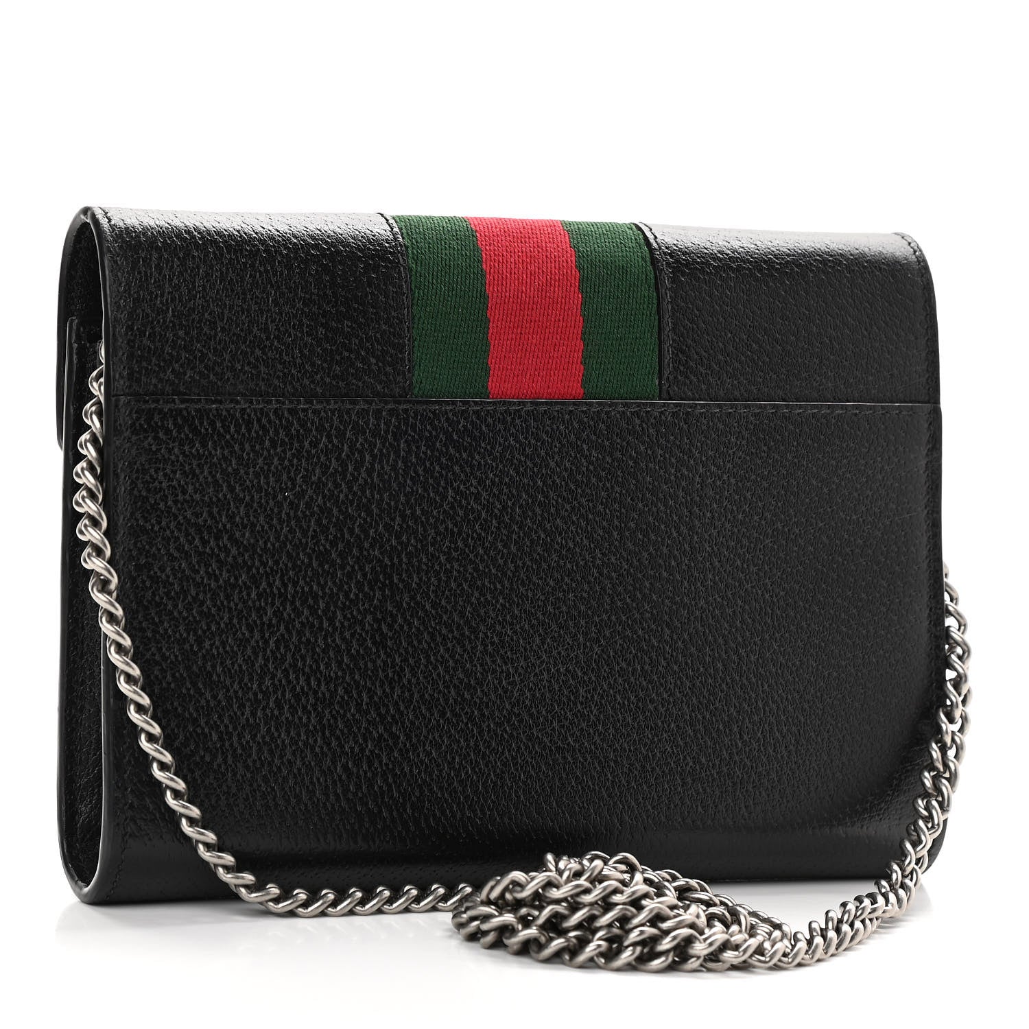 Gucci Calfskin Web Mini Dionysus Chain Wallet Black 3 of 12