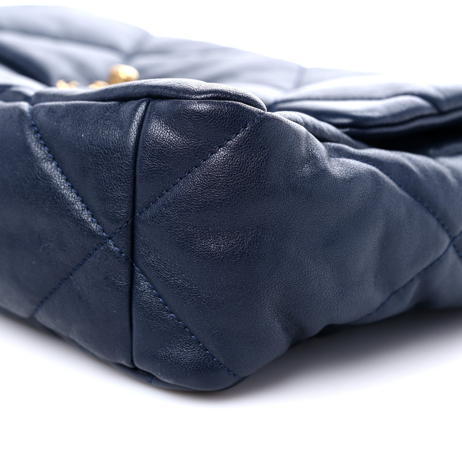 Chanel Lambskin Quilted Large Chanel 19 Flap Navy Blue 9 of 11