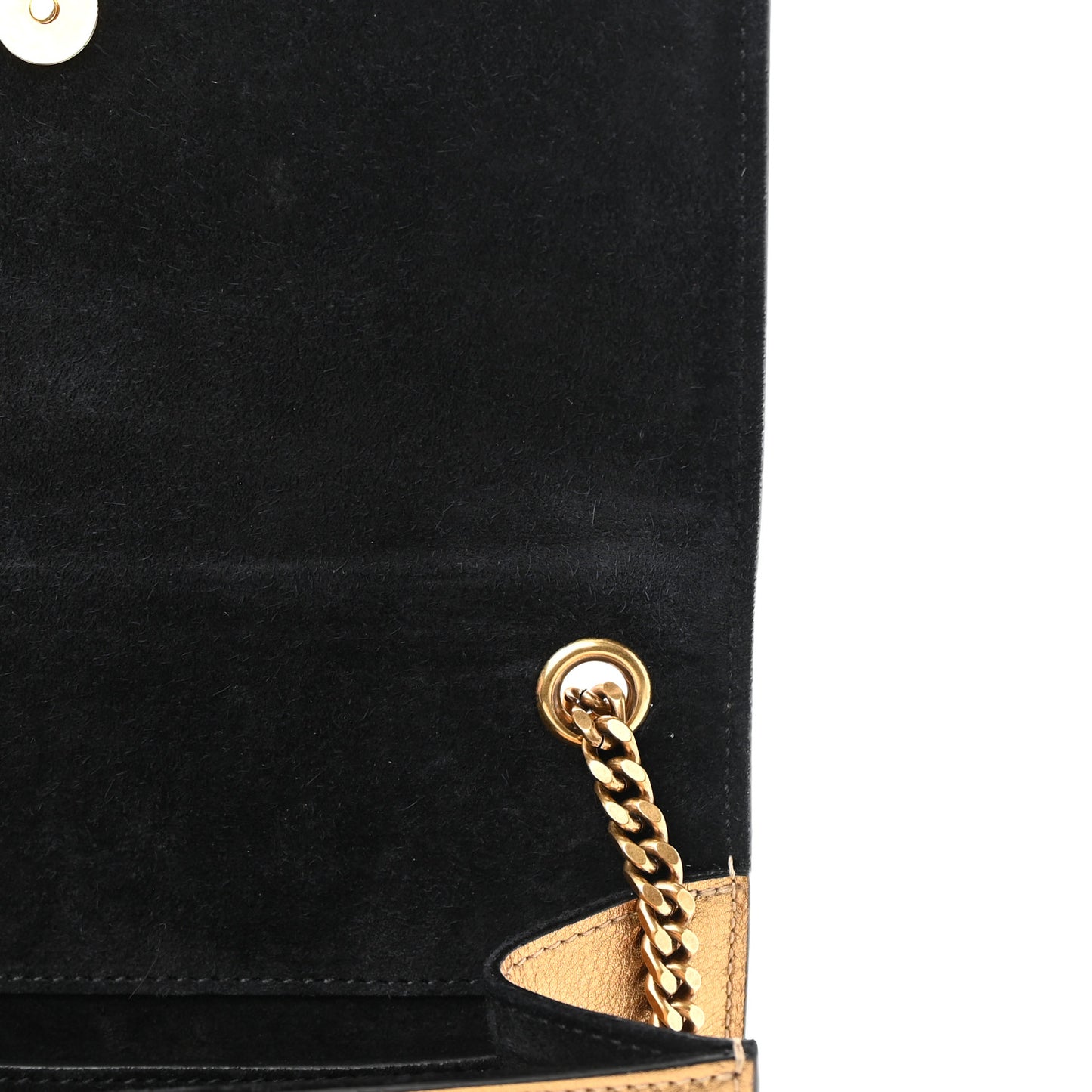 Metallic Calfskin Small Classic Monogram Kate Tassel Satchel Gold