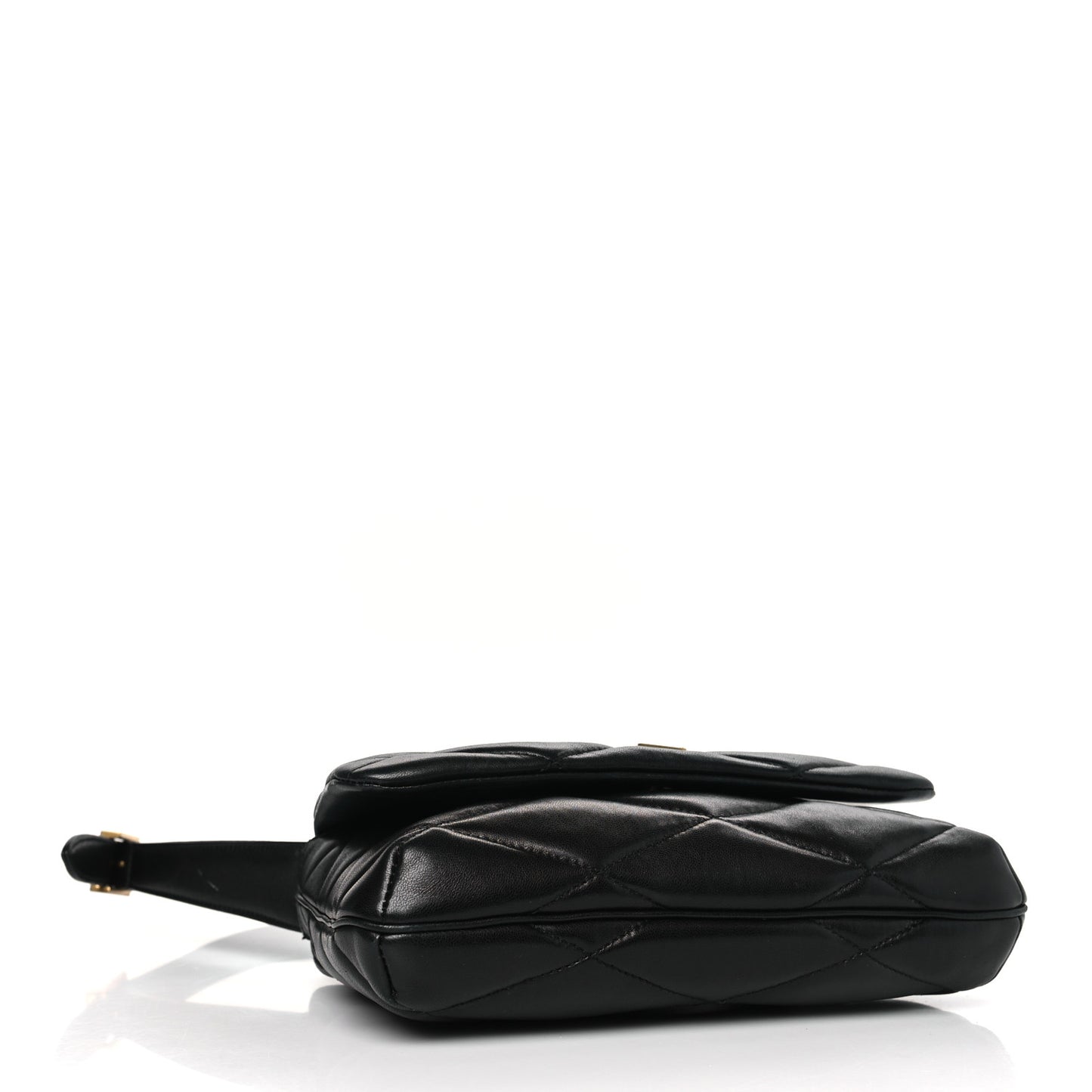 SAINT LAURENT Lambskin Quilted Le 57 Diamond Shoulder Bag Black