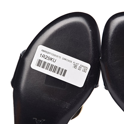 Louis Vuitton Patent Carioca Flat Sandals 37 Black 7 of 10