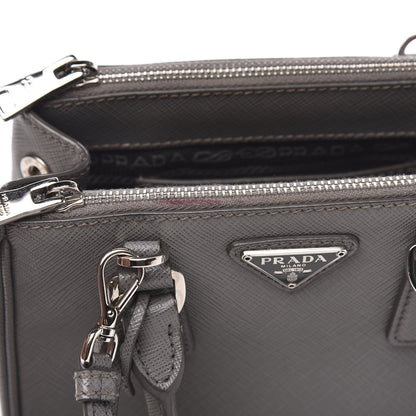Prada Saffiano Micro Galleria Double Zip Tote Marmo 11 of 11