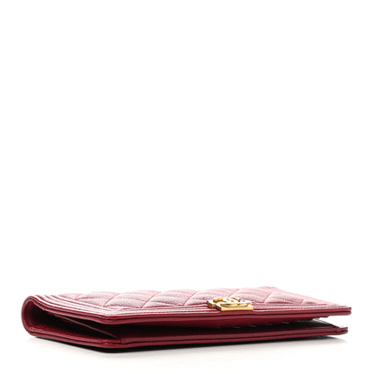 Chanel Caviar Quilted Boy Yen Wallet Burgundy 4 of 10