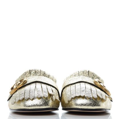 Gucci Galassia Womens GG Marmont Fringe Slippers 40 Platino 2 of 10