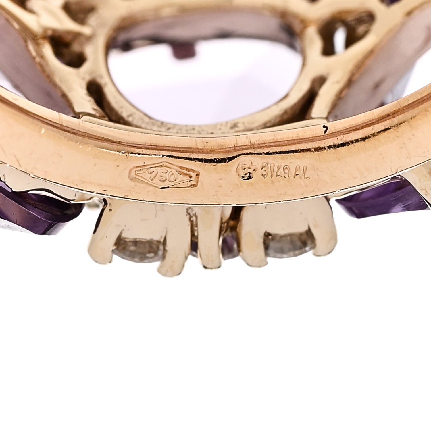 Pomellato 18K Rose Gold Diamond Amethyst Lulu Ring 52 6 5 of 5