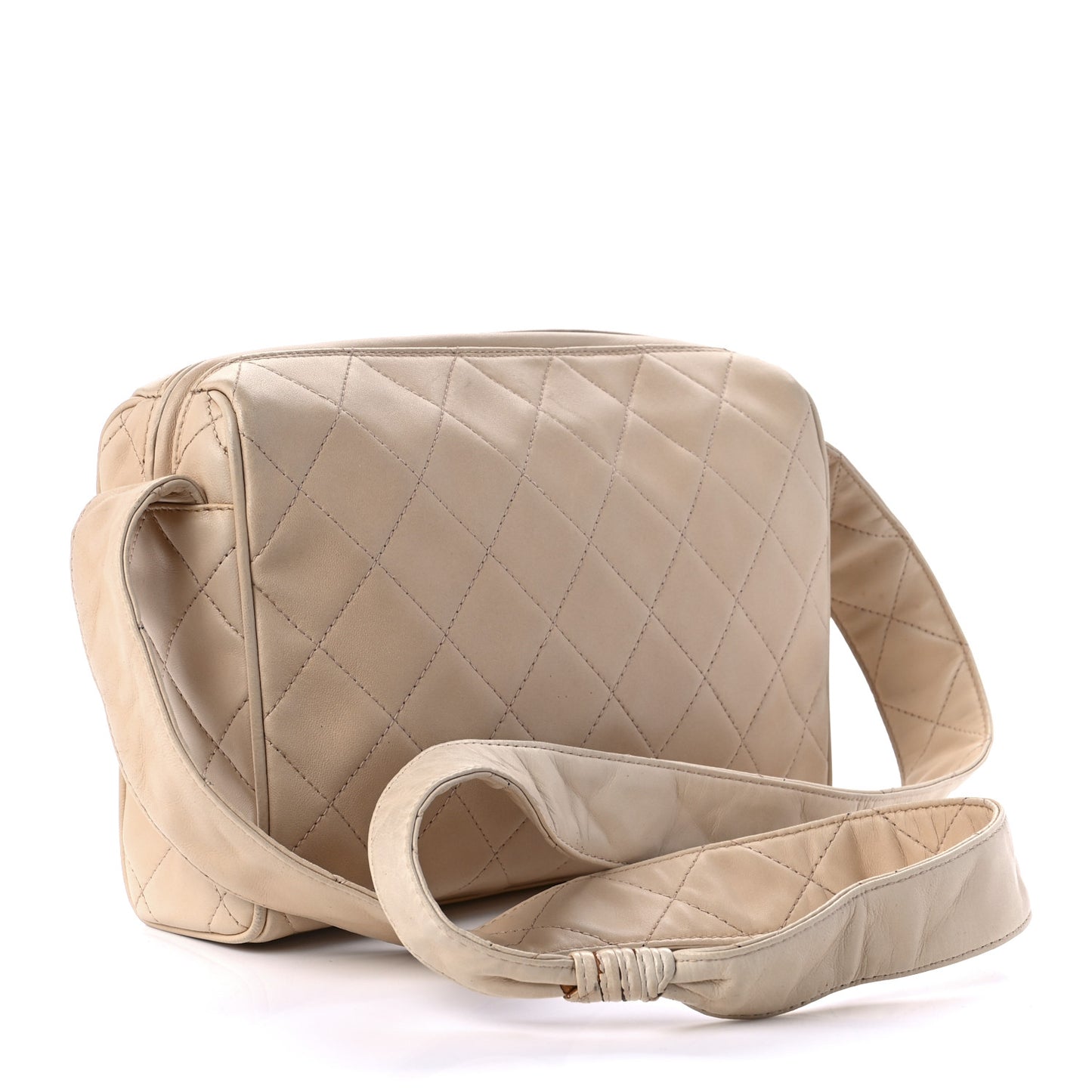 Lambskin Quilted Shoulder Bag Beige