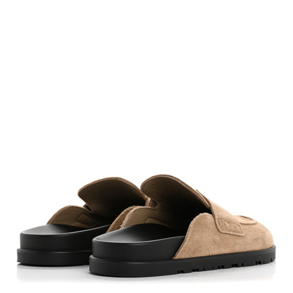Hermes Suede Calfskin Mens Go Mules 36 Beige Argile 5 of 10