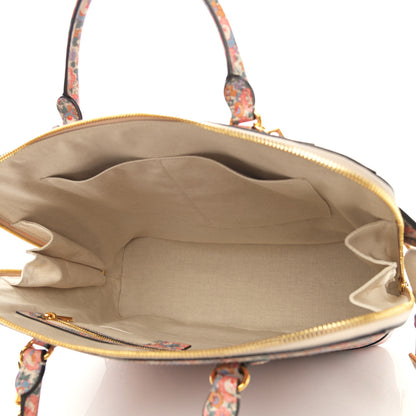 Gucci X LIBERTY OF LONDON Calfskin Floral Fawn Print Horsebit 1955 Duffle Bag Perfect Pink Ivory 5 of 11
